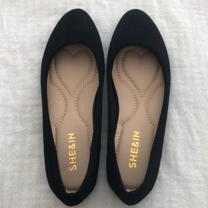 Suede black flats